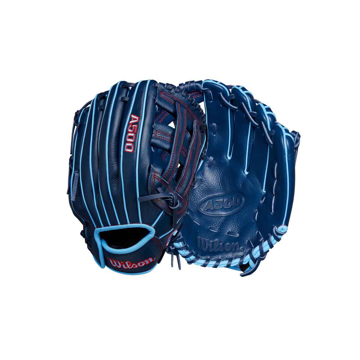 Wilson A500 Dual Post Navy/Cool Blue/Red 12" - Image 4