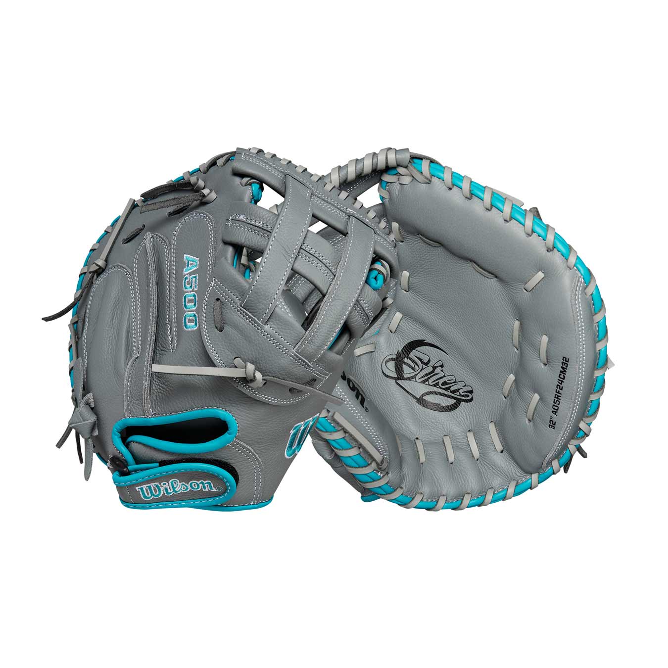 Wilson A500 Siren Fastpitch Dual Post CM Grey/Teal/White 32"-RHT - Image 4