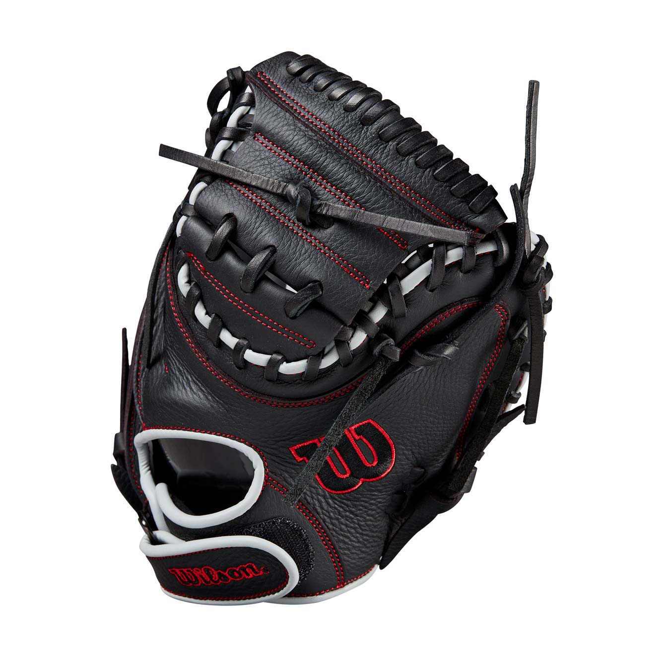 Wilson A700 Catchers Mitt Black/Silver/Red 32.5"-RHT - Image 3