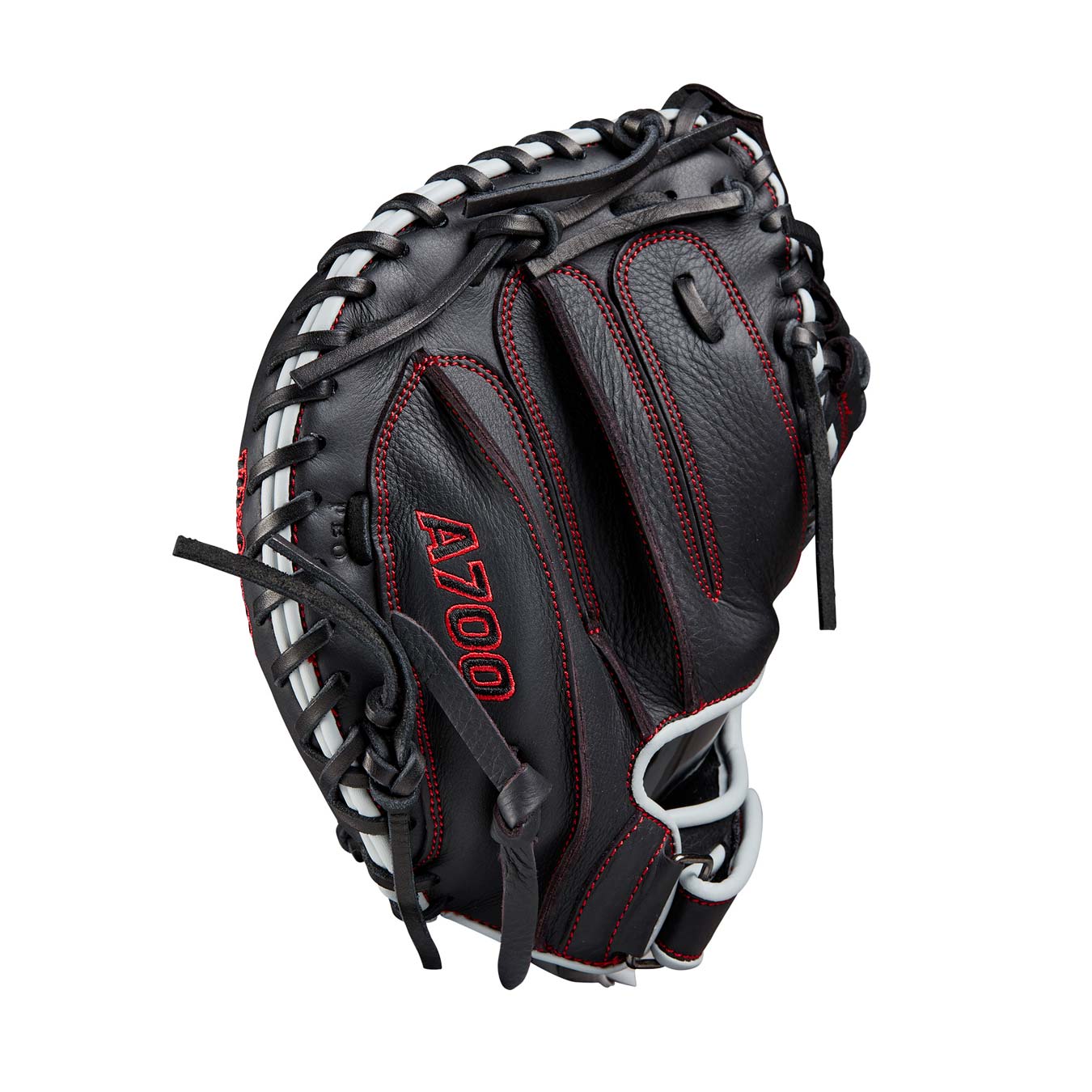 Wilson A700 Catchers Mitt Black/Silver/Red 32.5"-RHT - Image 4