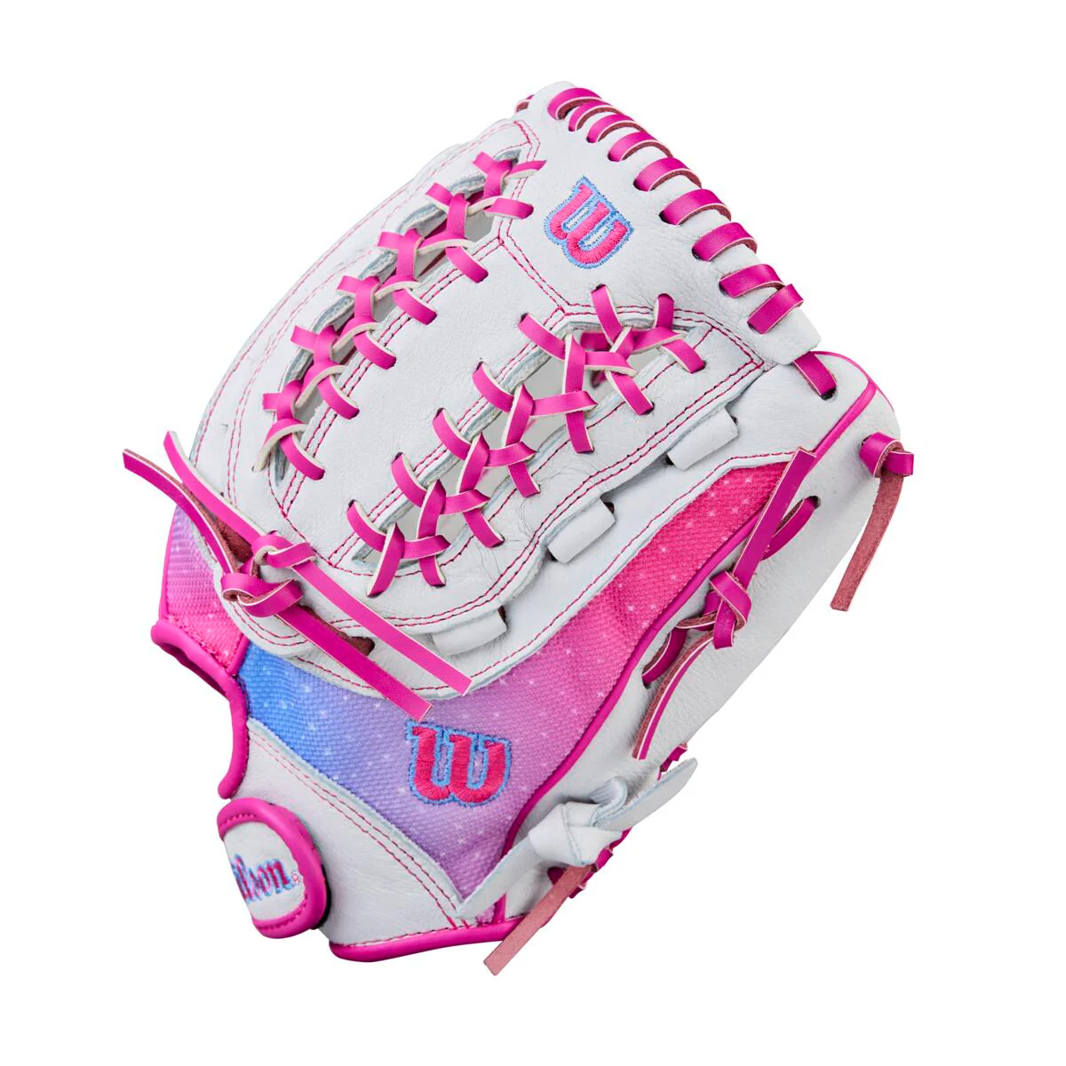 Wilson Flash Closed Web White/Flamingo Pink 12" - Image 3